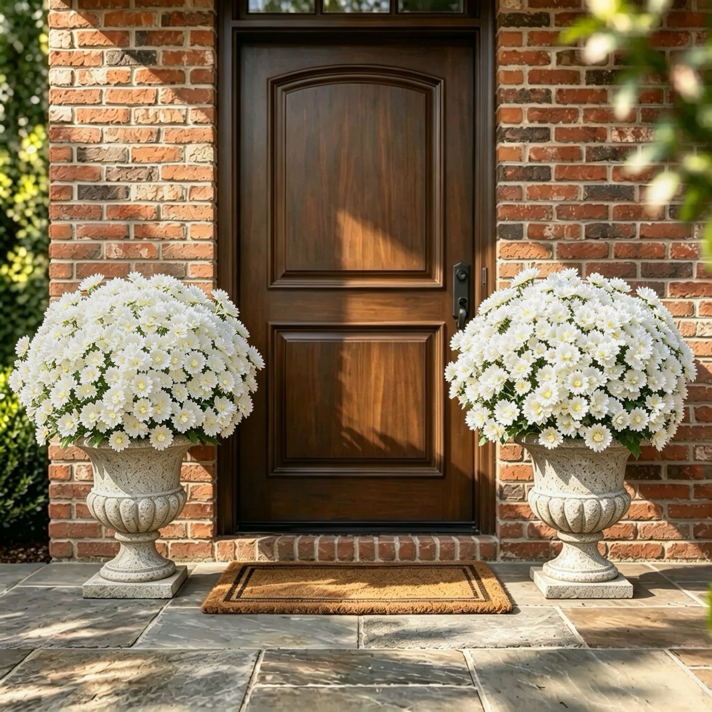 🌼Artificial Outdoor Sunset Mums Flowers | UV Resistant, Fade Resistant & No Watering Needed