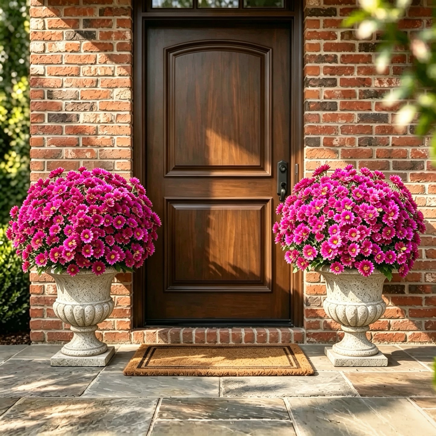 🌼Artificial Outdoor Sunset Mums Flowers | UV Resistant, Fade Resistant & No Watering Needed
