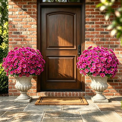 🌼Artificial Outdoor Sunset Mums Flowers | UV Resistant, Fade Resistant & No Watering Needed